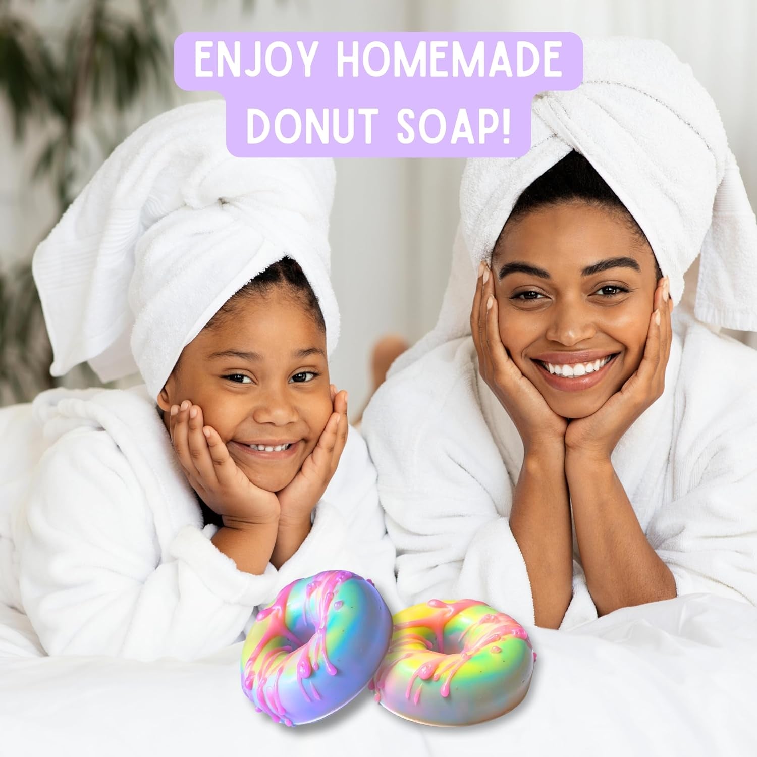 DIY Donut Soap Making Craft Kit for Kids, Teens, and Adults - Fun, Easy, Creative - Large Soap Donuts - Perfect Birthday & Holiday Gift - High Quality, Mess-Free, All-In-One Kit - Loved by All Ages!