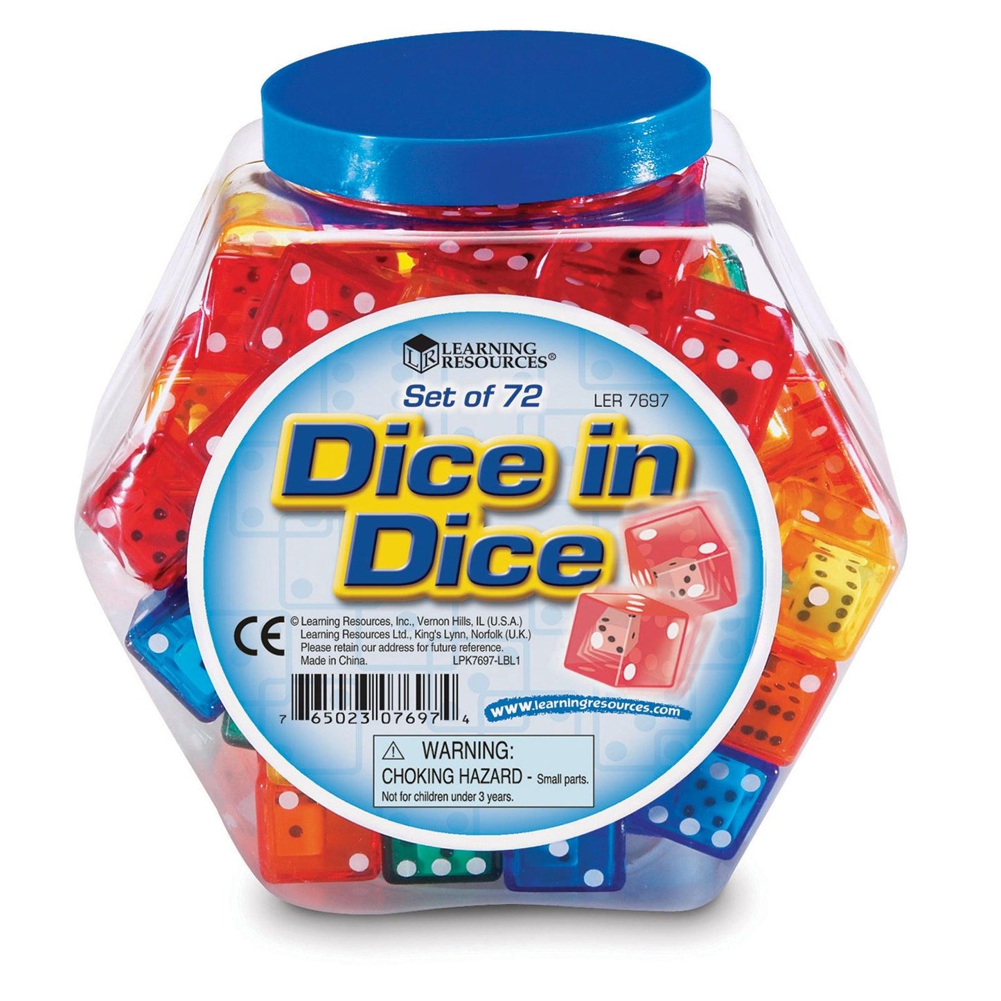 Dice in Dice Bucket, Pack of 72 - Loomini