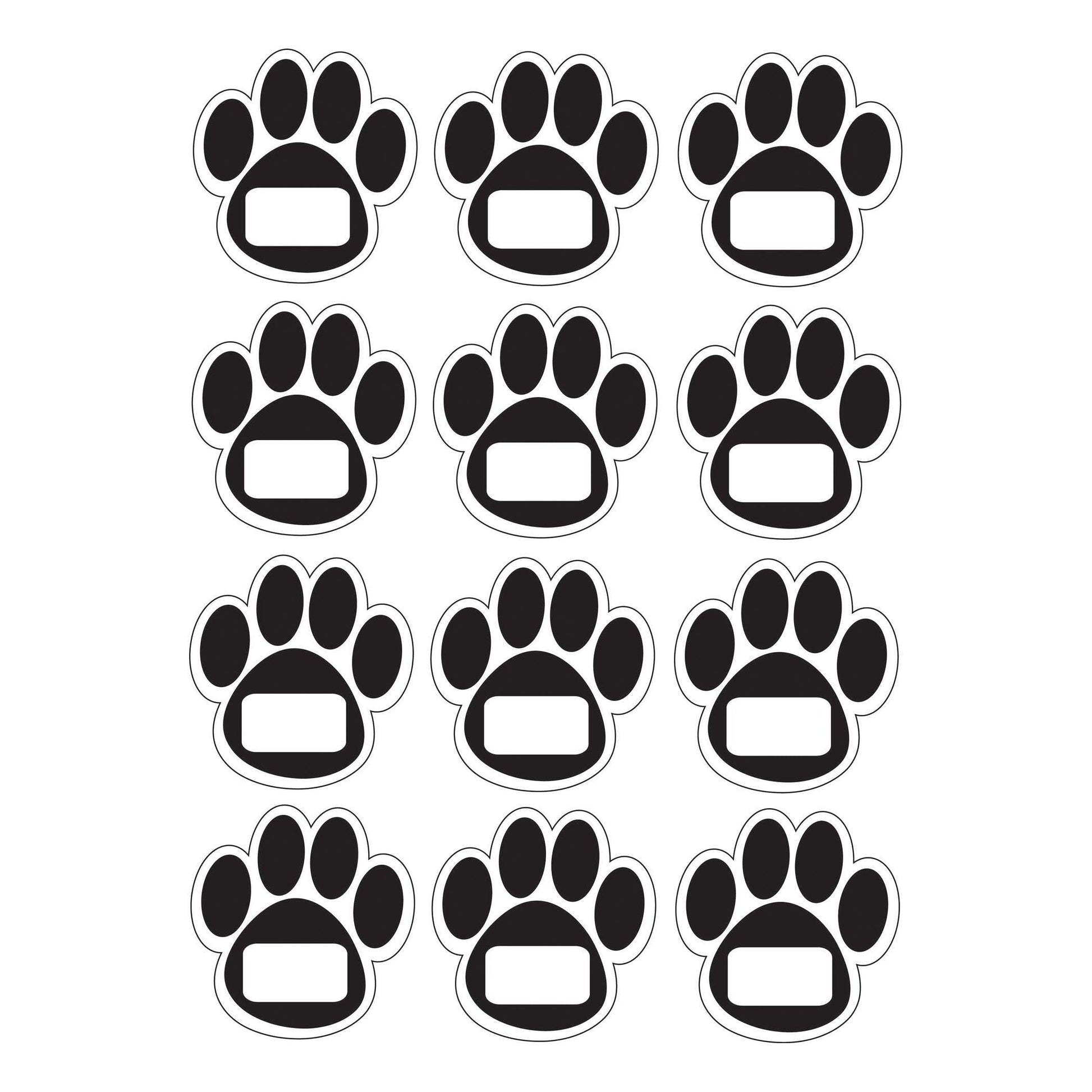 Die-Cut Magnetic Black Paw Prints, 12 Per Pack, 6 Packs - Loomini