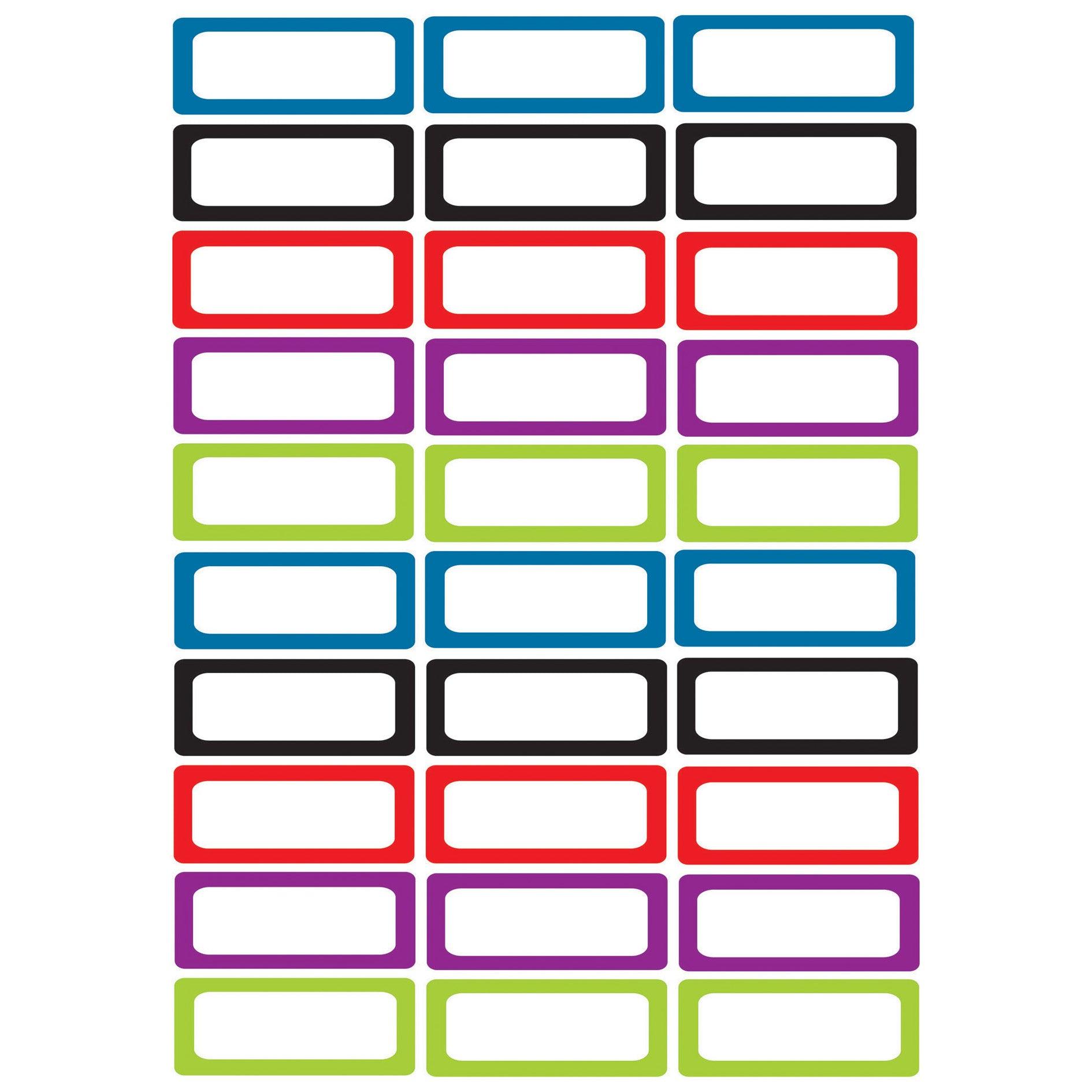 Die-Cut Magnetic Foam Assorted Color Labels/Nameplates, 30 Per Pack, 3 Packs - Loomini