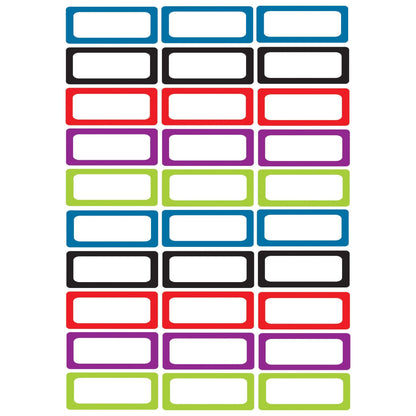 Die-Cut Magnetic Foam Assorted Color Labels/Nameplates, 30 Per Pack, 3 Packs - Loomini