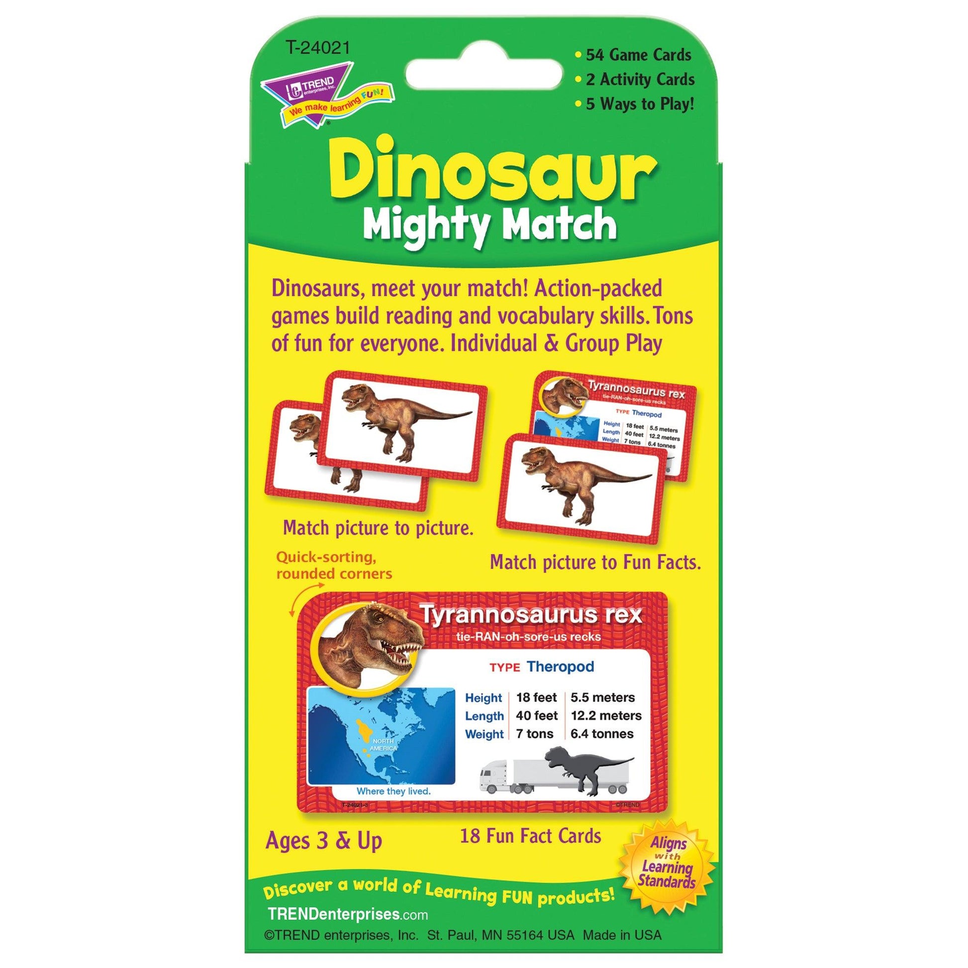 Dinosaur Mighty Match Challenge Cards®, 12 Packs - Loomini