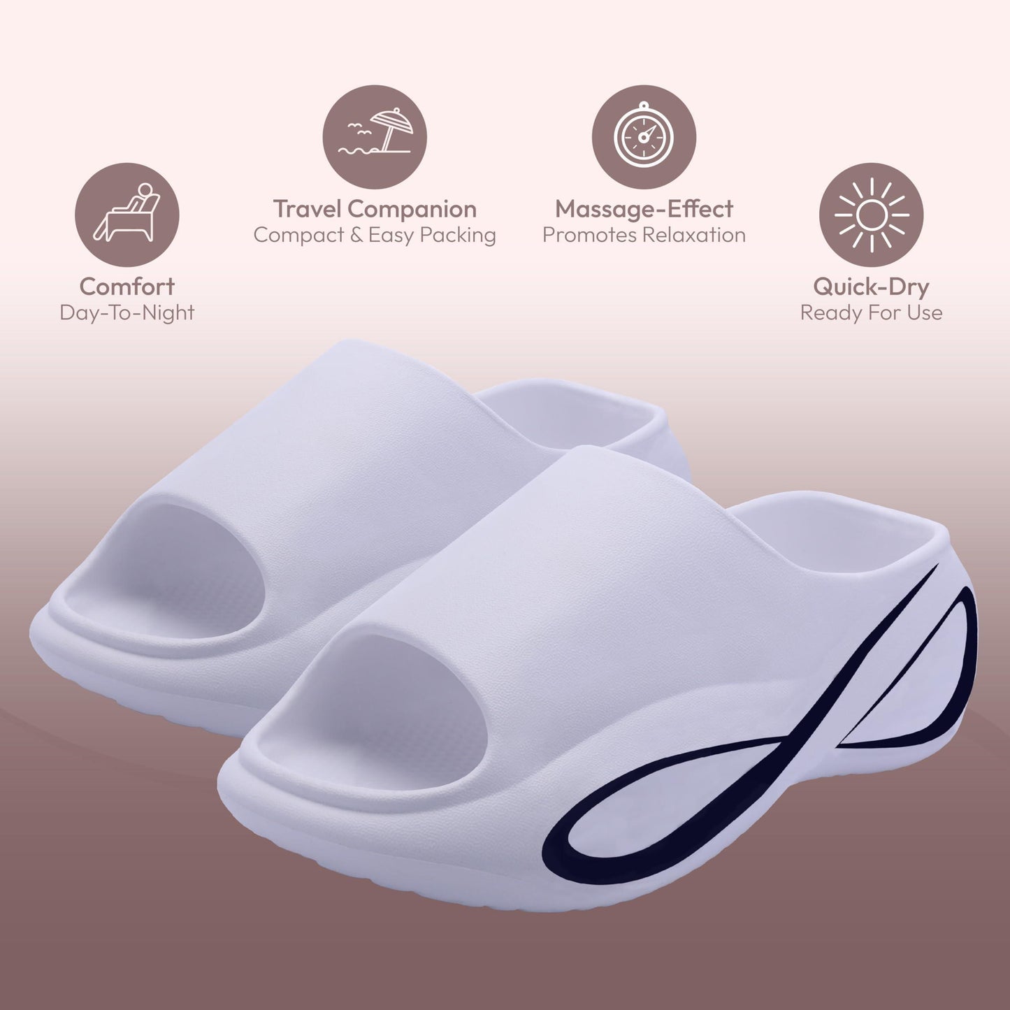 DIUS Infinity Slippers for Women Men Adult Stylish Comfortable Non Slip Indoor Outdoor Slides - Loomini