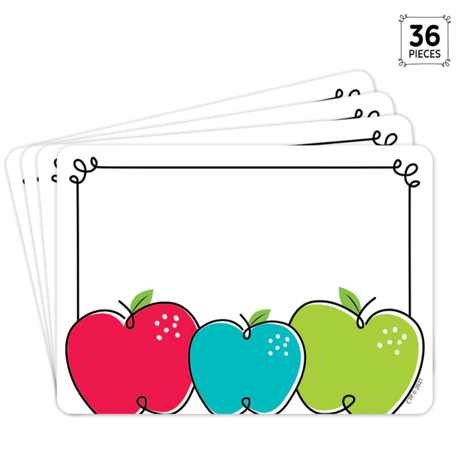 Doodle Apples Labels, 3-1/2" x 2-1/2", 36 Per Pack, 6 Packs - Loomini
