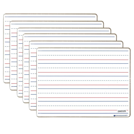 Double-sided Magnetic Dry-Erase Board, Line-Ruled/Blank, Pack of 6 - Loomini