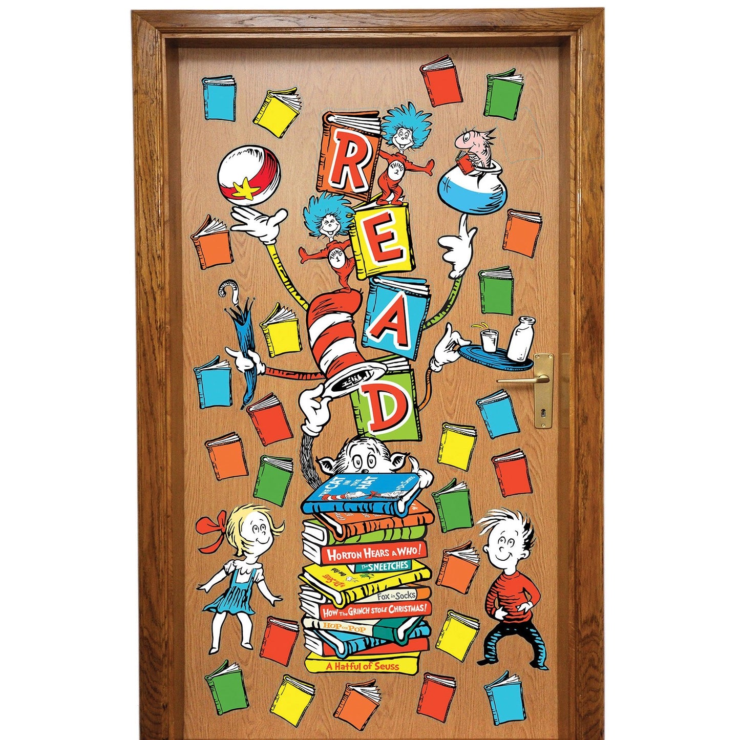 Dr. Seuss™ Reading All-In-One Door Decor Kit, 34 Pieces Per Set, 3 Sets - Loomini