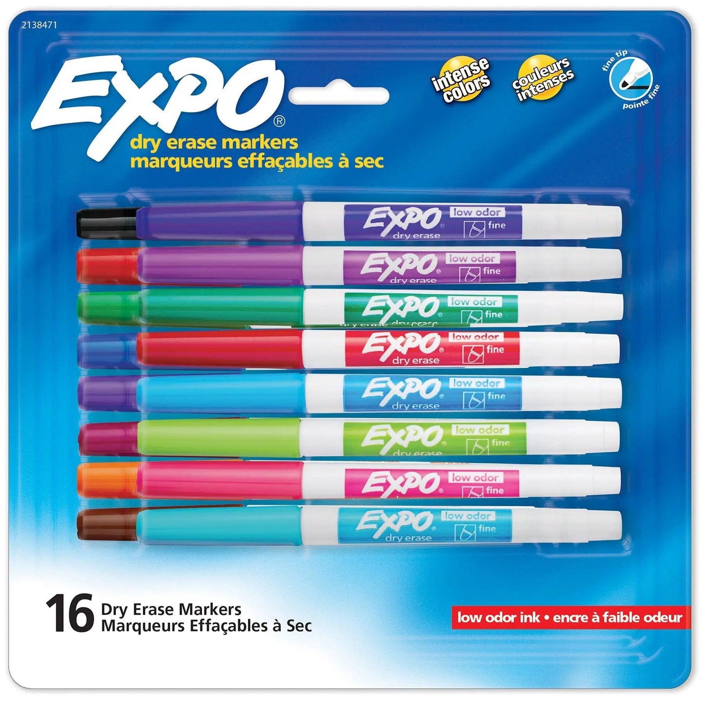 Dry Erase Markers, Whiteboard Markers with Low Odor Ink, Fine Tip, Assorted Vibrant Colors, 16 Count Expo®