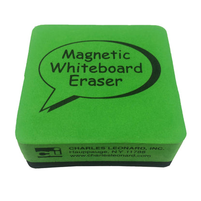 Dry Erase Whiteboard Magnetic Eraser, 2 x 2 Inch, Green/Black, 12 Per Pack, 3 Packs - Loomini