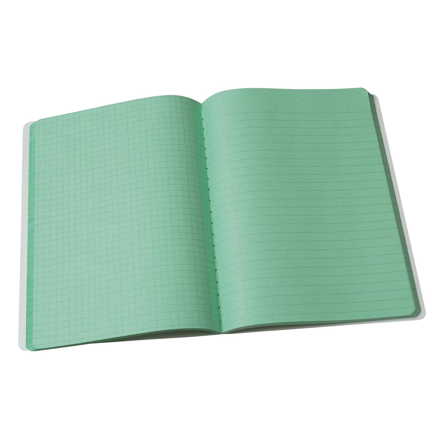 Dual Ruled Composition Book, Green, 1/4 in grid and 3/8 in (wide) 9-3/4" x 7-1/2", 100 Sheets, Pack of 6 - Loomini