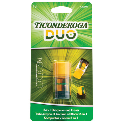 DUO Sharpener/Eraser, Green and Yellow, Pack of 12 - Loomini