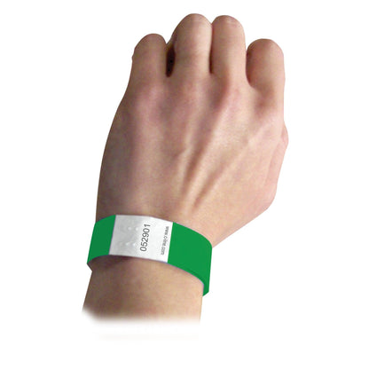 DuPont™ Tyvek® Security Wristbands, Green, 100 Per Pack, 2 Packs - Loomini