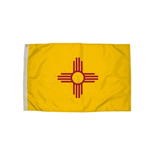 Durawavez Nylon Outdoor Flag with Heading & Grommets, New Mexico, 3ft x 5ft - Loomini
