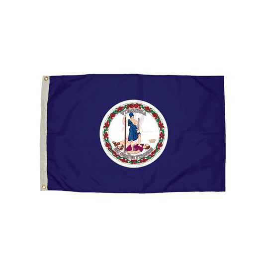 Durawavez Nylon Outdoor Flag with Heading & Grommets, Virginia, 3ft x 5ft - Loomini