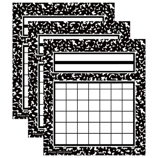 Cool for School Composition Incentive Charts, 36 Per Pack, 3 Packs
