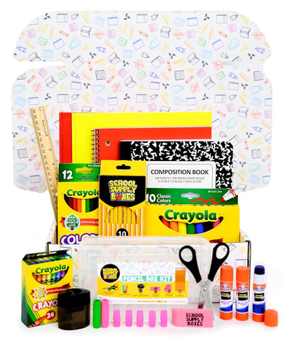 Back to School Supply Box Grades K-5 - School Supply Kit Back to School Essentials - 32 Pieces