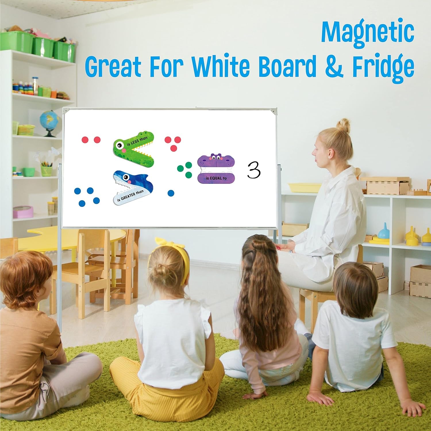 3 Magnetic Math Signs, Math Symbols Greater Than/Less Than/Equal to Math Demonstration Tool Teacher School Classroom Supplies, Numeric Relationship Understanding and Math Problem Solving