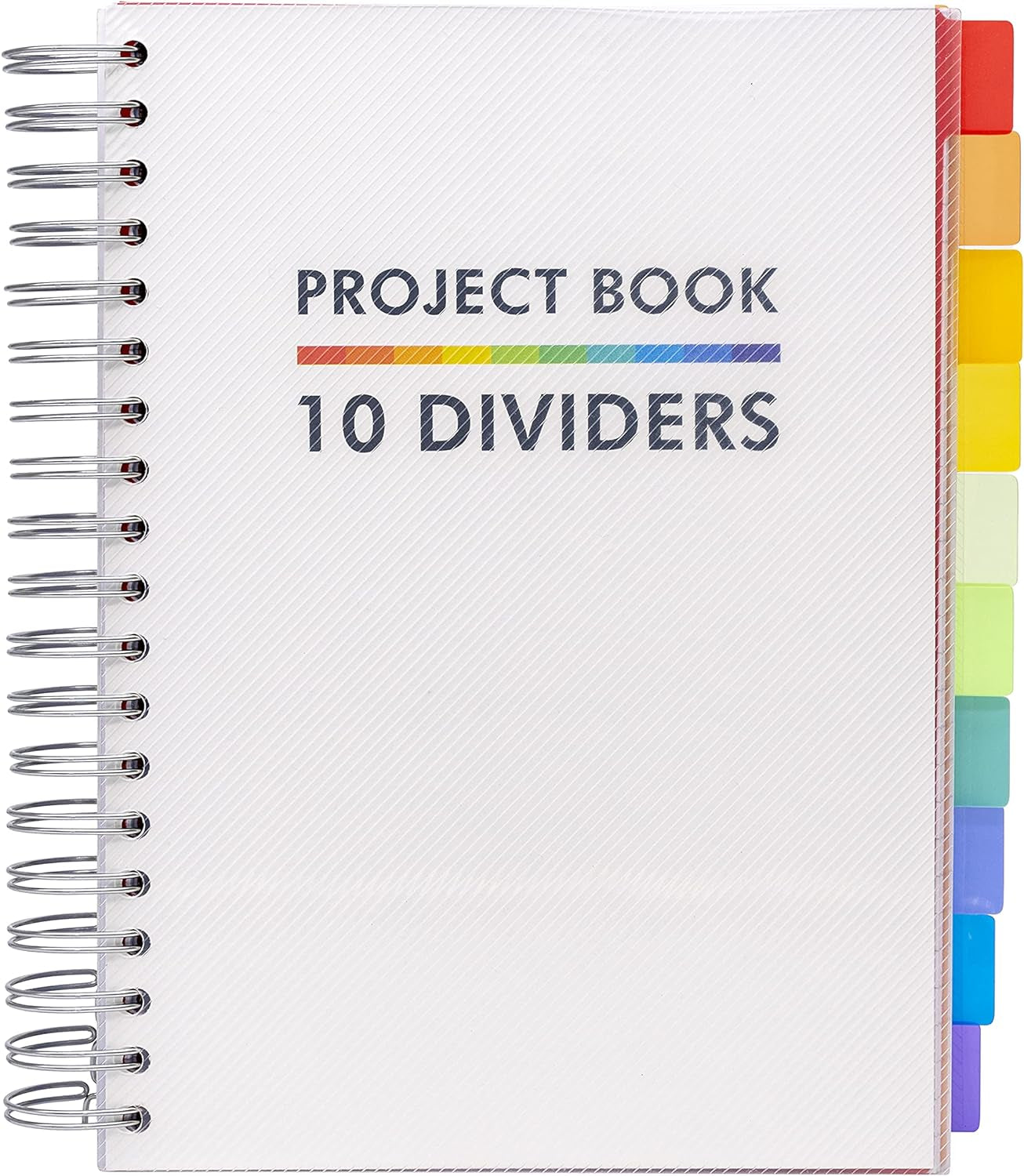 B5 Subject Notebook with 10 Repositionable Dividers for Organization – 400 Perforated Pages of 80GSM Paper – 200 Sheet Notebook for School, Office, and Home – White, 7.48 X 9.84In