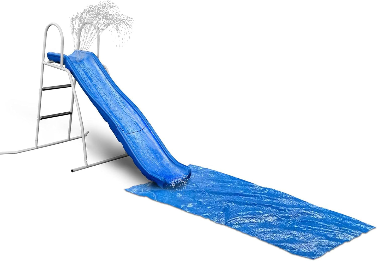 6' Water Wave Slide, Free Standing with Built in Adjustable Water Sprinkler and Bonus Ground Water Slide Tarp by