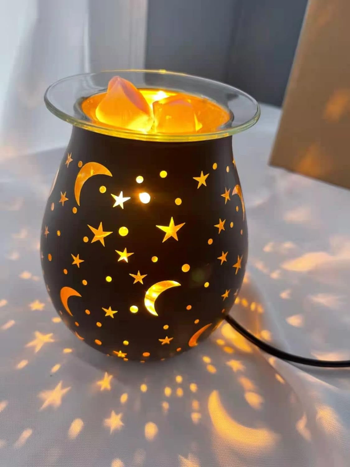 Wax Warmer for Scented Wax Melters,Glass Wax Melt Warmers Electric,Scented Wax Burner with Night Light,Wax Melter Warmer for Gifts for Mother&Office,Bedroom