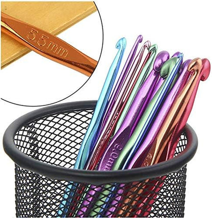 14PCS Aluminum Crochet Hooks Knitting Needles Craft Yarn 2.0Mm/2.5Mm/3.0Mm/3.5Mm/4.0Mm/4.5Mm/5.0Mm/5.5Mm/6.0Mm/6.5Mm/7.0Mm/8.0Mm/9.0Mm/10.0Mm