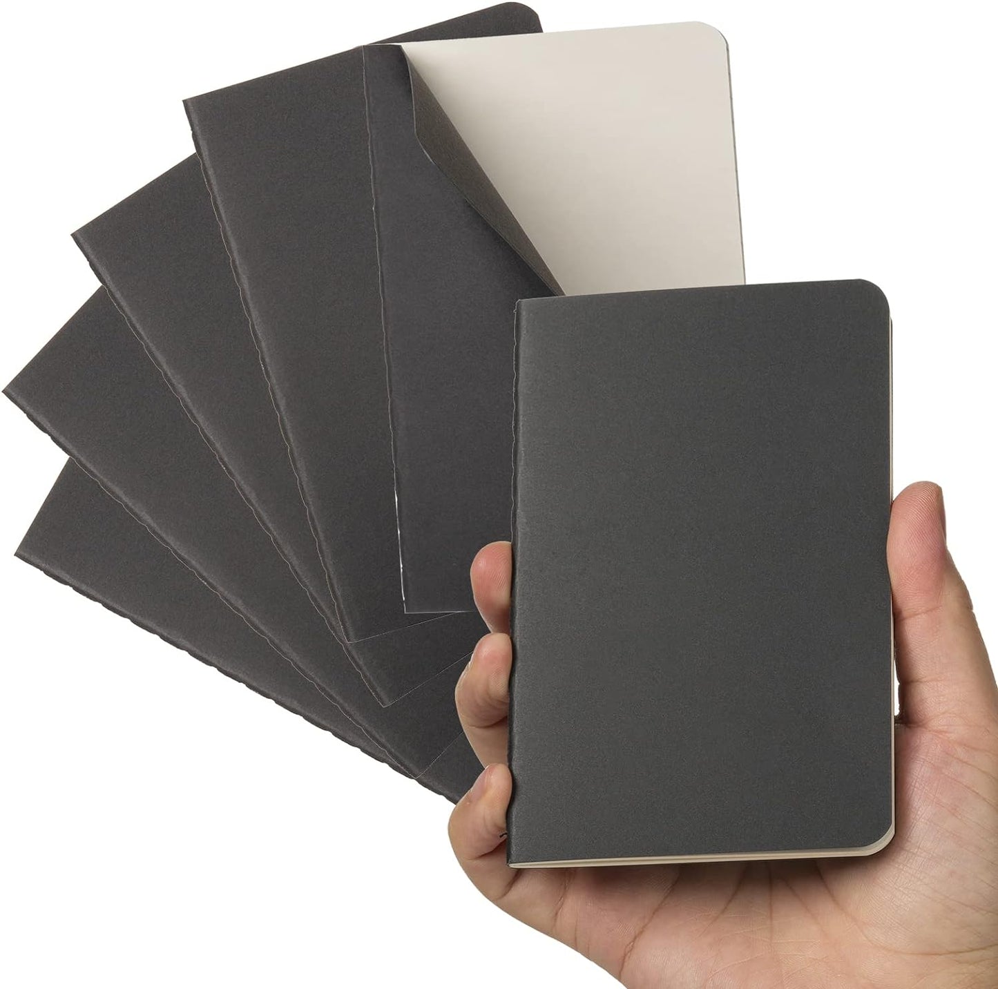 Pocket Notebook, 6 Pack Softcover Mini Notebooks 3.5" X 5.5" Black Notebook Small Memo Notepad for Men Women Kids Traveler Author, 30 Sheets,60 Lined Pages