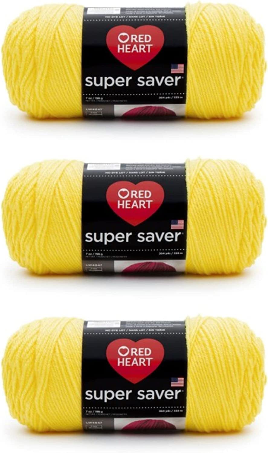 Super Saver White Yarn - 3 Pack of 198G/7Oz - Acrylic - 4 Medium (Worsted) - 364 Yards - Knitting/Crochet