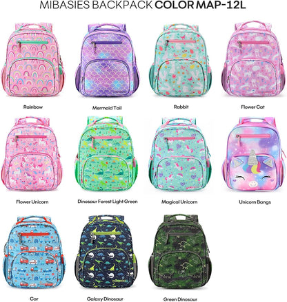 Boys Backpack for Elementary School, Backpack for Boys 5-8, Lightweight Kids Backpacks for Boys（Green Dinosaur）