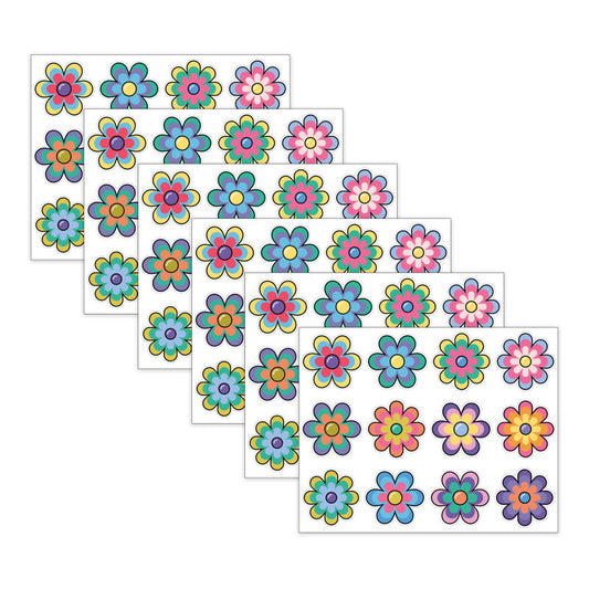 Happily Ever Elementary Retro Remix Jumbo Flowers Cutouts, 12 Per Pack, 6 Packs
