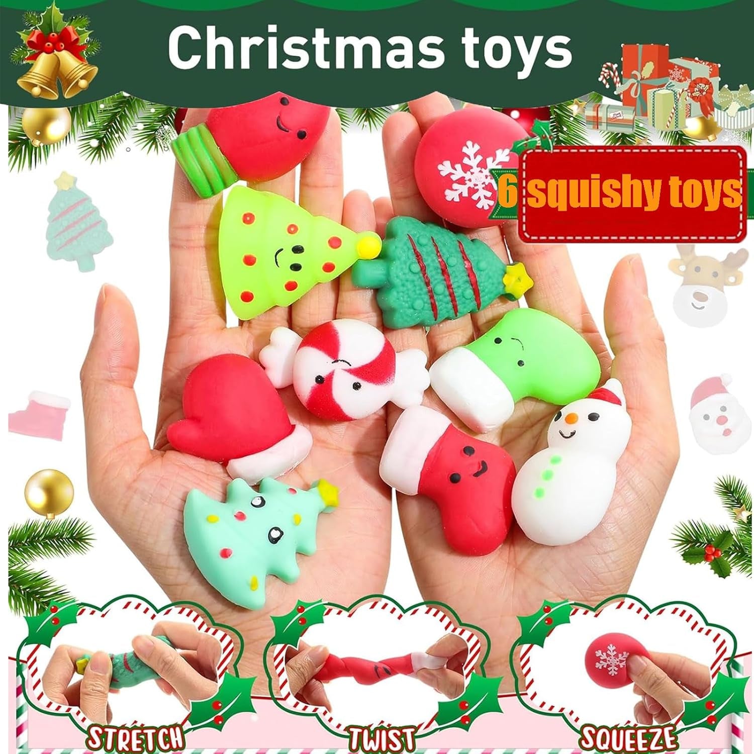 120 Pcs Christmas Party Favors for Kids, Prizes Treasure Box Toys for Classroom, Pinata Filler, Goodie Bag Stuffers, Prize Box Fidget Toys Bulk, Treasure Chest Stocking Stuffers for Boys Girls