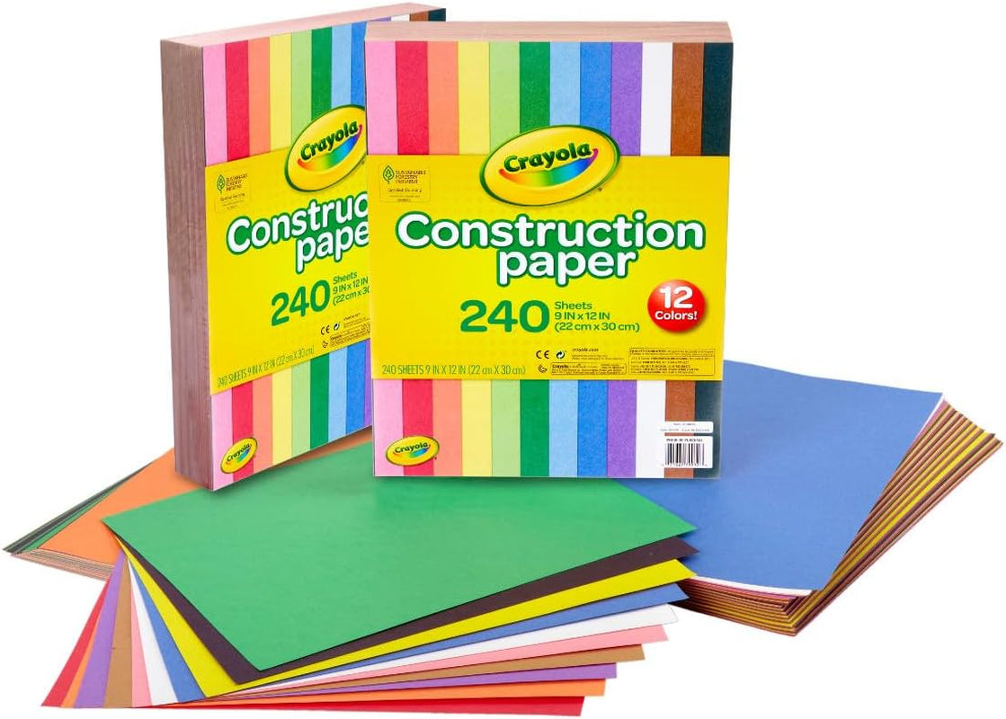 Construction Paper - 480Ct (2Pck), Bulk School Supplies for Kids, Classroom Supplies, Art Paper for Arts & Crafts