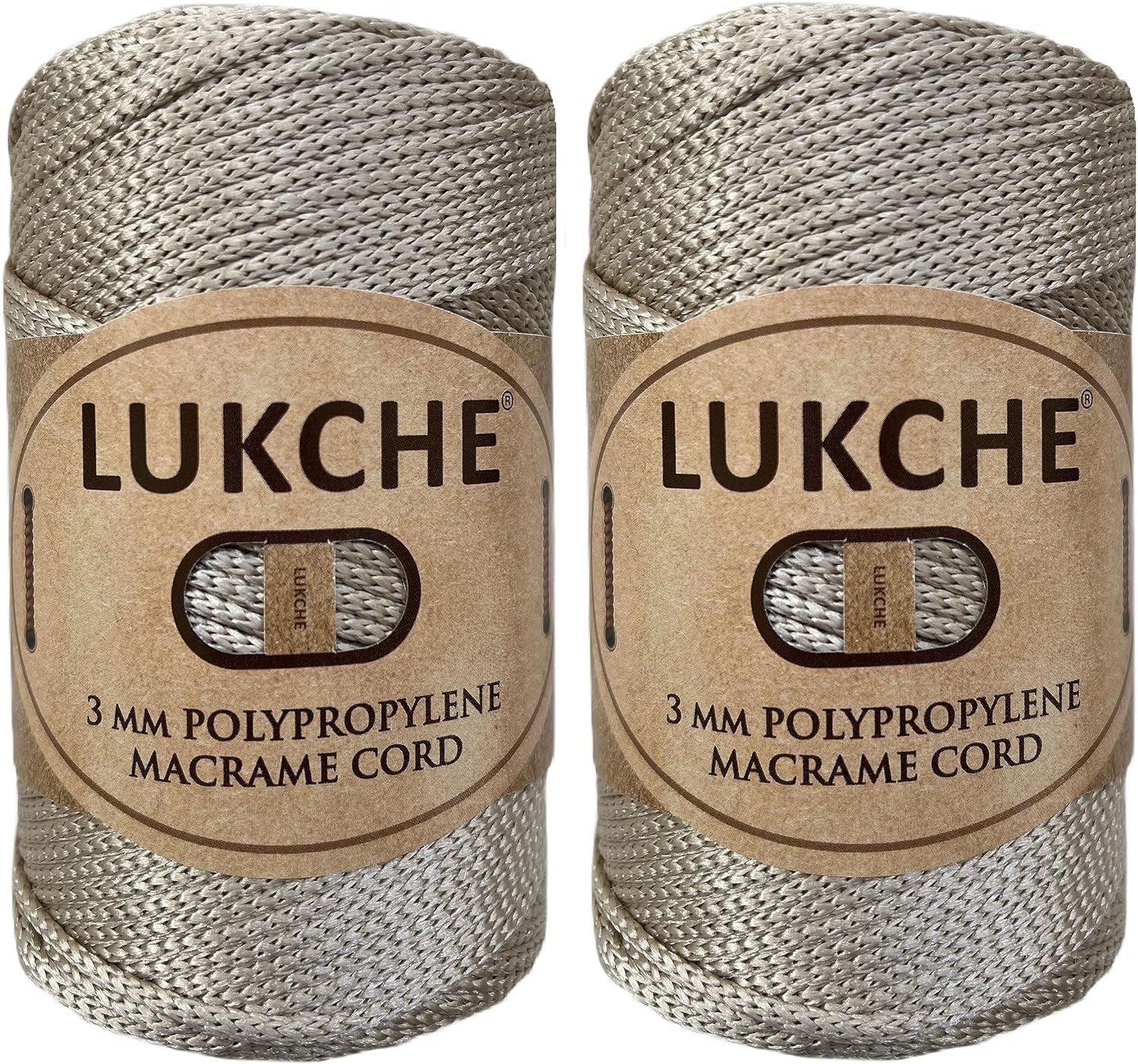 3Mm Premium Polyester Macrame Cord (147 Yards), (8.82 Oz) 100% Polypropylene Macrame Rope, Colorful Yarn Crochet Macrame Bag Craft for Wall Hangers, Bottom Plates, Carpets (Silver 1)