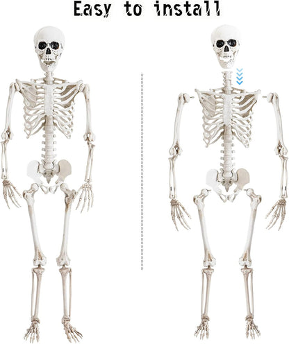 36" Halloween Skeleton Decorations,Human Bones for Halloween Party with Movable Joints,For Haunted Houses, Front Lawn, Graveyard Props