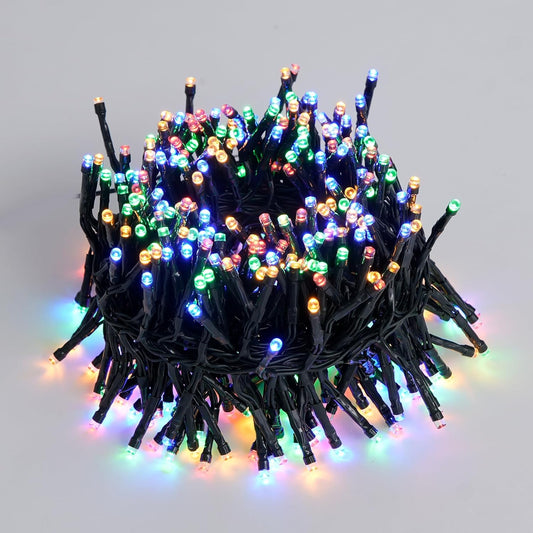 400 LED Cluster Lights Christmas Green Wire Plug In, 27Ft Twinkle Lights Outdoor with Remote, 8 Modes Cluster Lights for Christmas Tree Garland Wreath Door Decoration, Multicolor