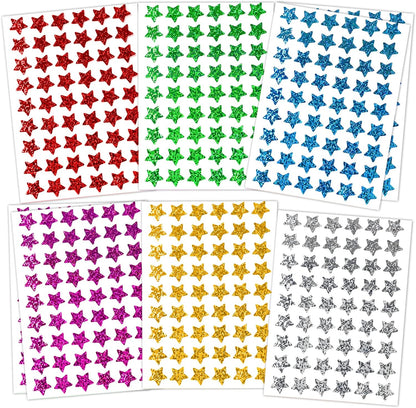 1620 Pack, 6 Colors, Holographic Small Star Stickers for Kids Reward, Behavior Chart, School Classroom Student Teacher Supplies, 0.6" Diameter