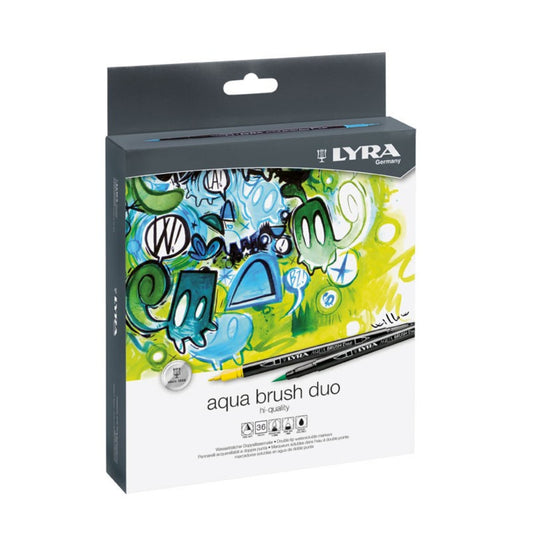 Aqua Brush Duo Dual Tip Marker Set, Assorted Colors, 36 Pieces