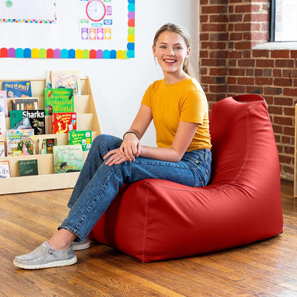 Juniper Jr Kids Classroom Bean Bag Chair, Premium Vinyl, Purple