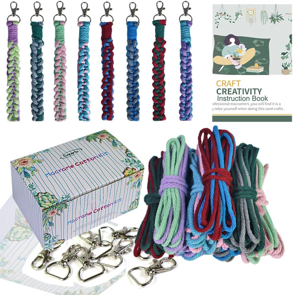 Easy Macrame Kits for Adults Beginners Supplier Wood Beads,Rings,Wooden Dowel for Macrame Plant Hangers,Macrame Wall Hanging with Instruction for Macrame Starters