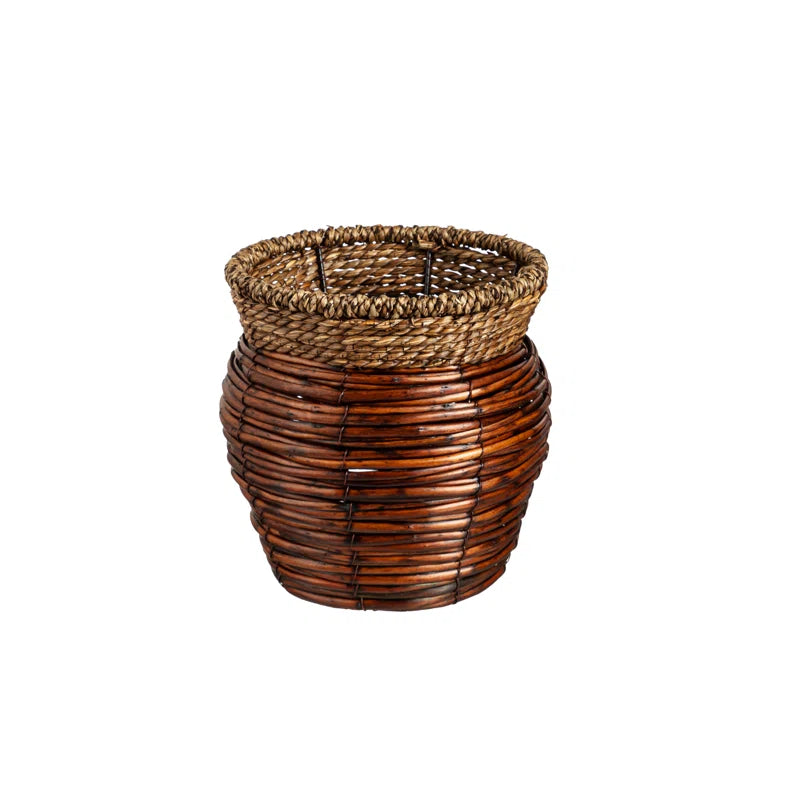 Aalam Reed Woven Nested round Planters, 3 Pieces