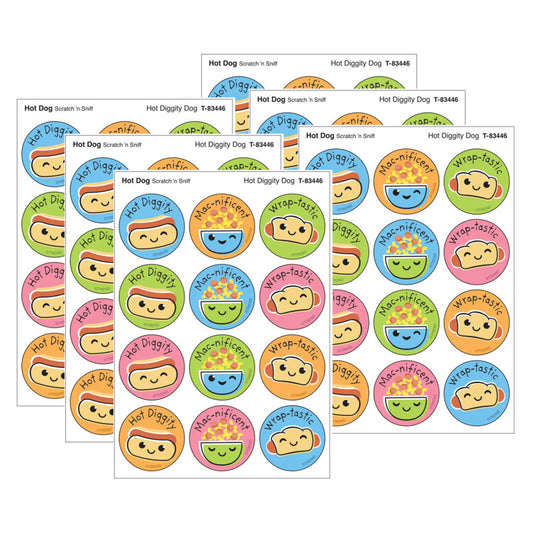 Hot Diggity Dog, Hot Dog scent Scratch 'n Sniff Stinky Stickers®, 48 Per Pack, 6 Packs