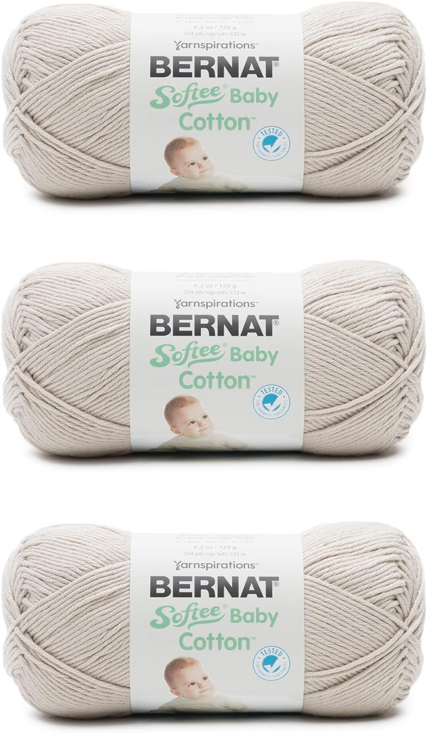 Softee Baby White Yarn - 3 Pack of 141G/5Oz - Acrylic - 3 DK (Light) - 362 Yards - Knitting/Crochet