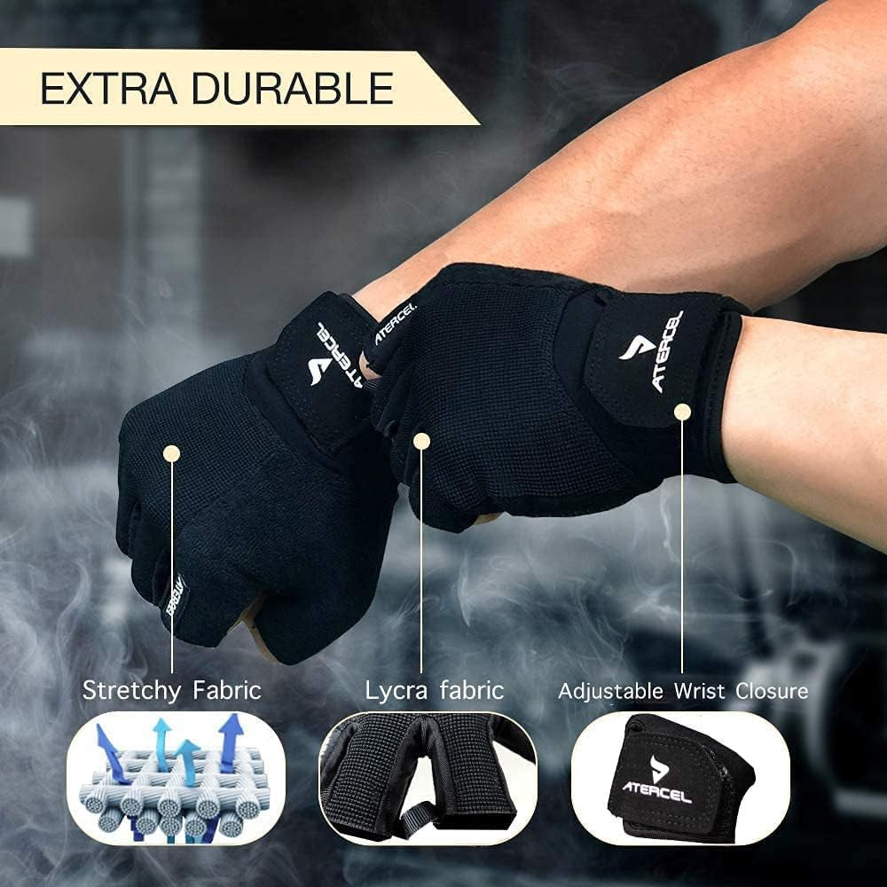 Workout Gloves for Men and Women, Exercise Gloves for Weight Lifting, Cycling, Gym, Training, Breathable and Snug Fit