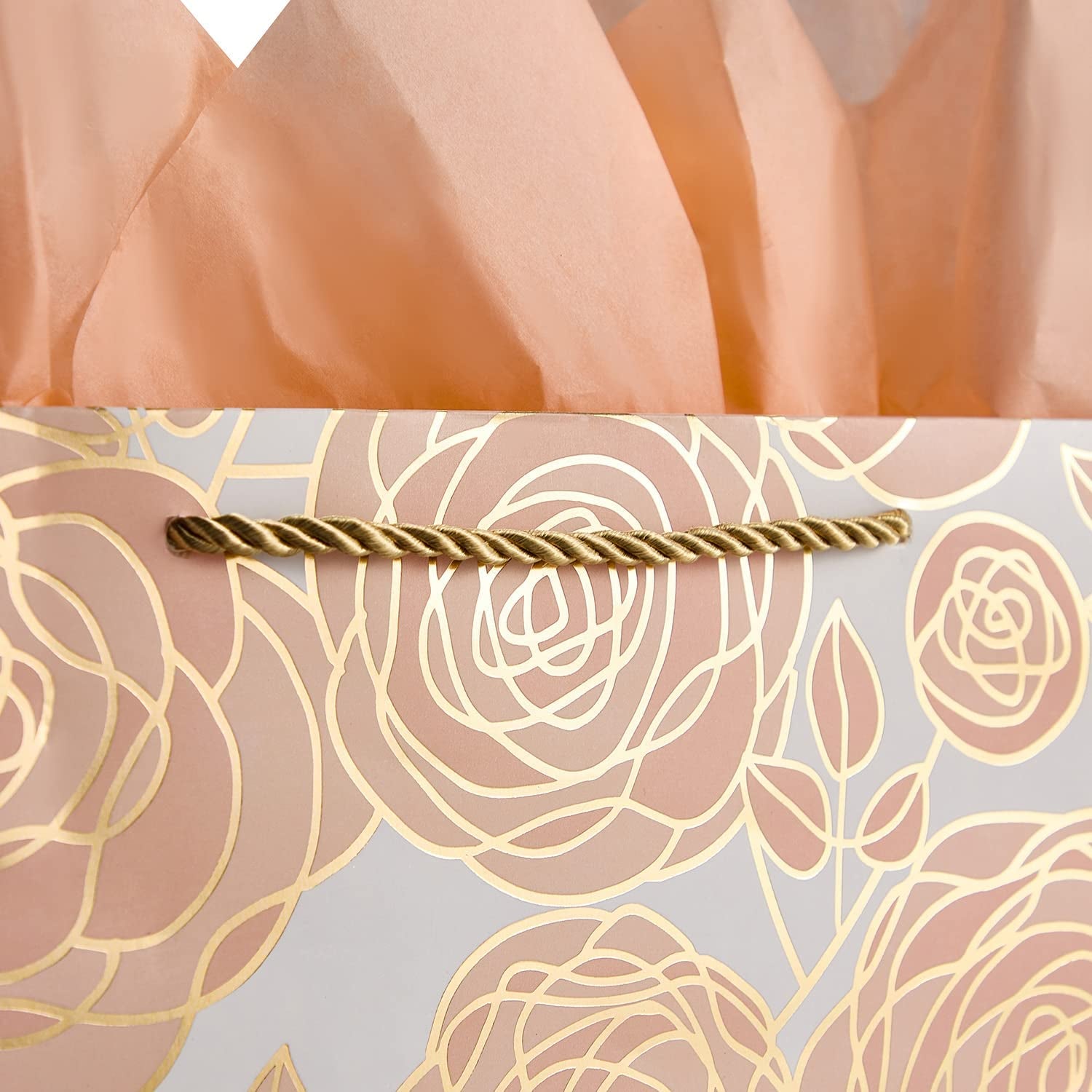 13" Rose Gold Large Gift Bag with Card and Tissue Paper