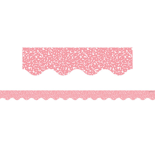 Composition Pink Scalloped Border Trim, 35 Feet
