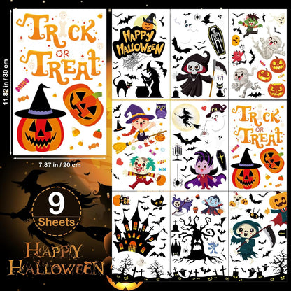 Halloween Window Clings for Glass Windows, Cute Halloween Window Decorations for Kids, Indoor Stickers Decals Decor for Home