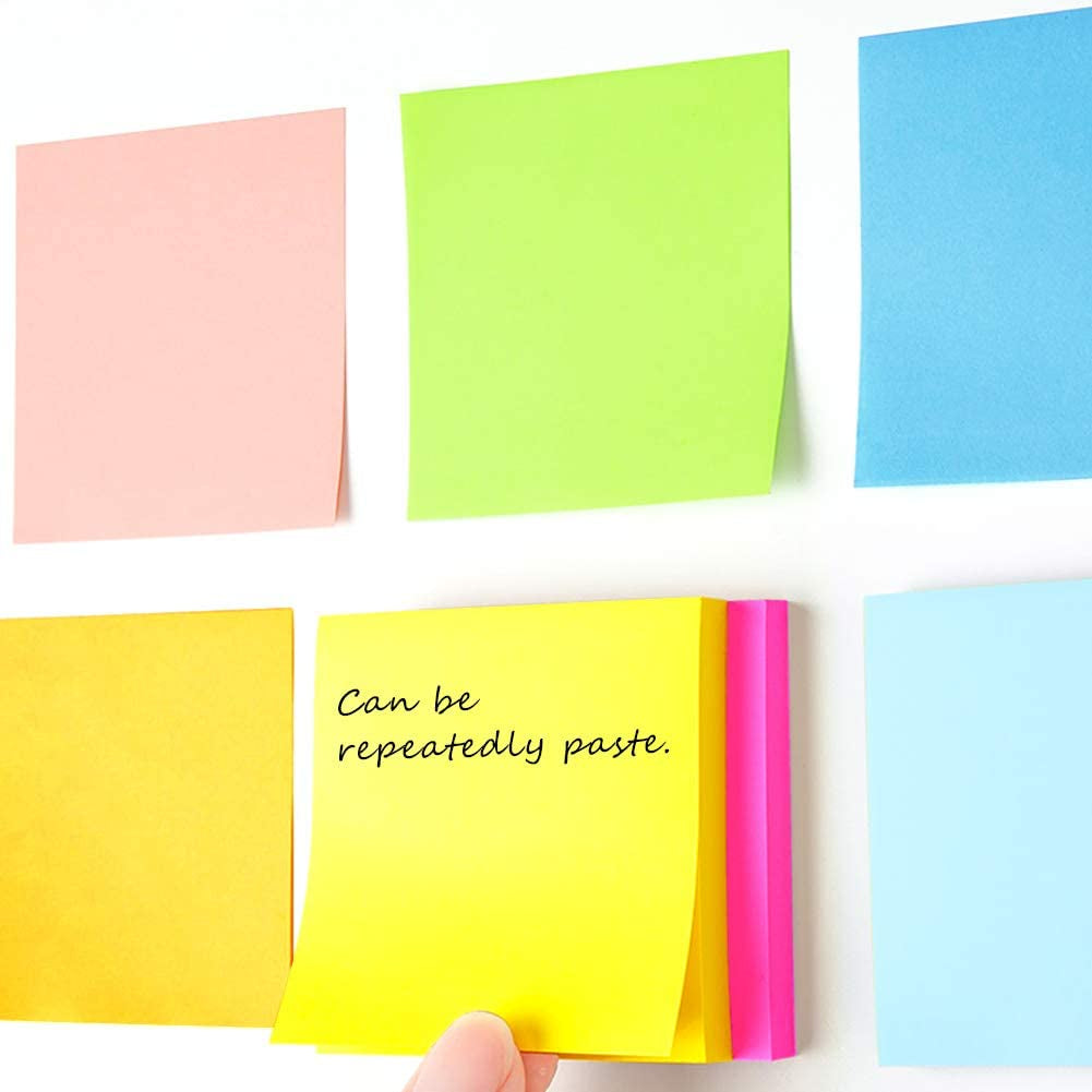 8 Pads Pop up Sticky Notes 3X3 Refills Bright Colors Self-Stick Notes Pads Super Adhesive Sticky Notes Great Value Pack