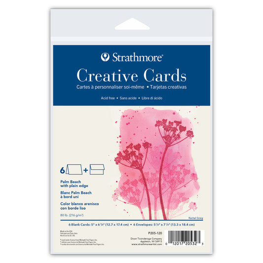 Creative Cards & Envelopes, Palm Beach with Plain Edge, Full Size, 5x6.875 inch, 6 Pack