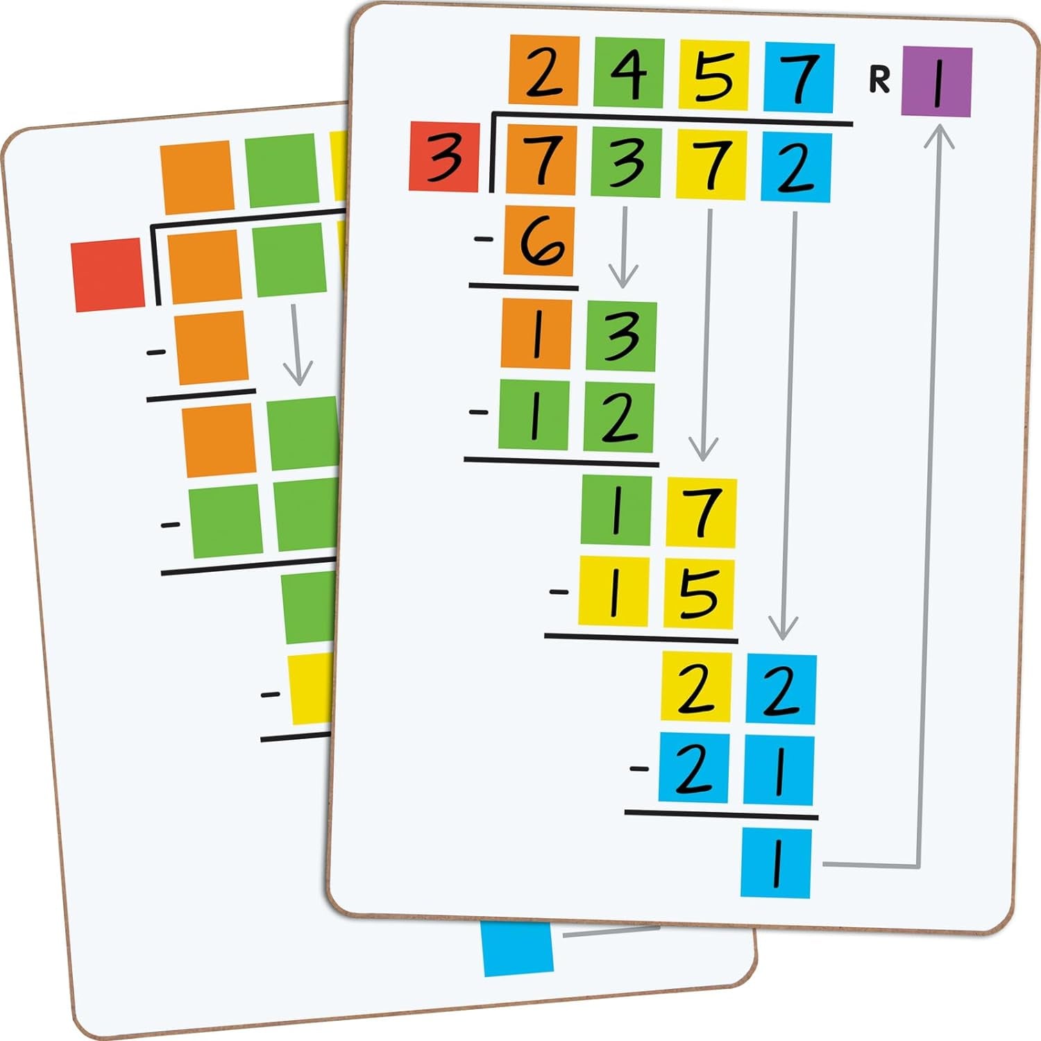 Beginning Long Division Dry-Erase Boards - 6 Boards