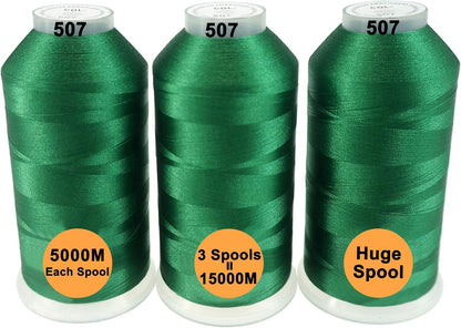 Polyester Embroidery Machine Thread Assorted Color Packs - 40 Options - 5000M Spool - for All Embroidery Machines