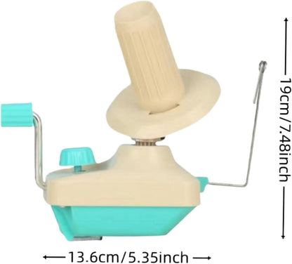 Yarn Winder Fiber Yarn String Ball Winder Holder Hand Operated (Cyan)