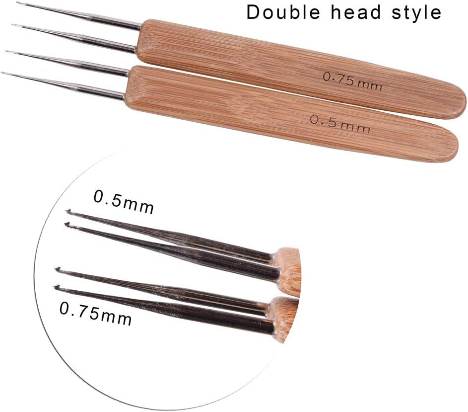 Dreadlock Crochet Hook for Hair, Dreadlock Needle Tool for Braid Craft ,Dread Locks Crochet Needles 0.5Mm 3Pcs/Set（1 Hook , 2 Hooks,3 Hooks)